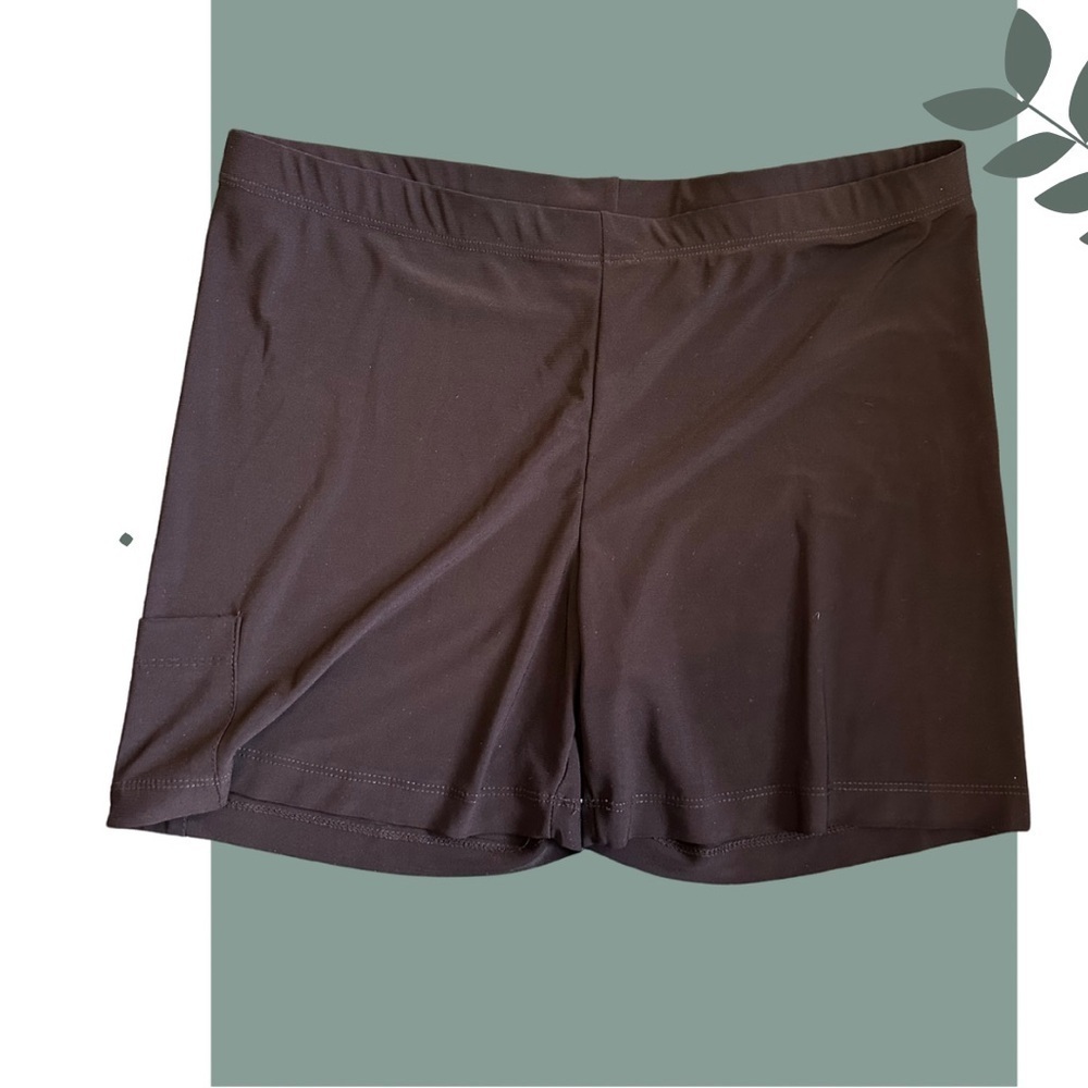 🛍️ Black Stretch Athletic Shorts Side Pocket Elastic Waist Size Medium